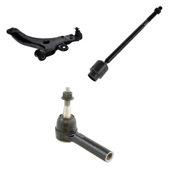 TRQ® - Front Passenger Side Lower Control Arm with Ball Joint and Tie Rod End Kit