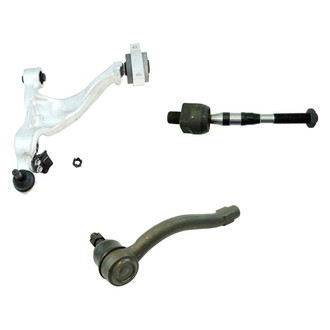 TRQ® - Front Passenger Side Lower Control Arm with Ball Joint and Tie Rod End Kit