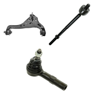 TRQ® - Front Passenger Side Lower Control Arm with Ball Joint and Tie Rod End Kit