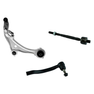 TRQ® - Front Passenger Side Lower Control Arm with Ball Joint and Tie Rod End Kit
