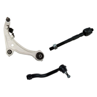 TRQ® - Front Passenger Side Lower Control Arm with Ball Joint and Tie Rod End Kit