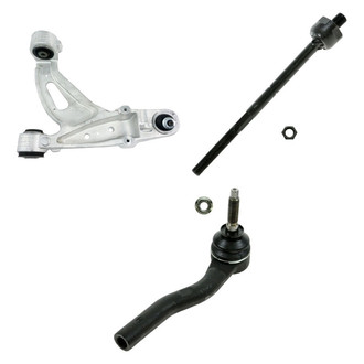 TRQ® - Front Passenger Side Lower Control Arm with Ball Joint and Tie Rod End Kit