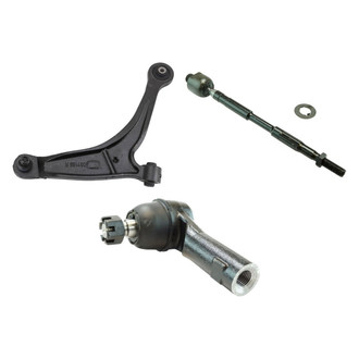 TRQ® - Front Passenger Side Lower Control Arm with Ball Joint and Tie Rod End Kit