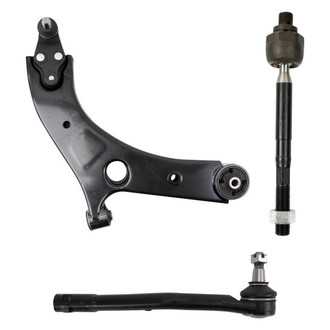 TRQ® - Front Passenger Side Lower Control Arm with Ball Joint and Tie Rod End Kit