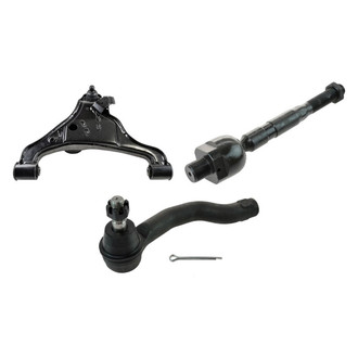 TRQ® - Front Passenger Side Lower Control Arm with Ball Joint and Tie Rod End Kit