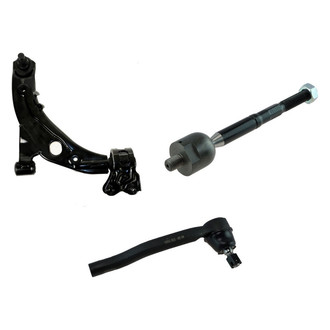 TRQ® - Front Passenger Side Lower Control Arm with Ball Joint and Tie Rod End Kit