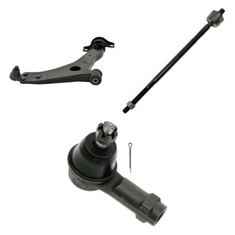 TRQ® - Front Passenger Side Lower Control Arm with Ball Joint and Tie Rod End Kit