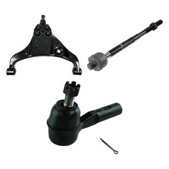 TRQ® - Front Passenger Side Lower Control Arm with Ball Joint and Tie Rod End Kit