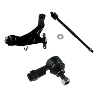 TRQ® - Front Passenger Side Lower Control Arm with Ball Joint and Tie Rod End Kit