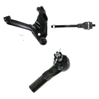TRQ® - Front Passenger Side Lower Control Arm with Ball Joint and Tie Rod End Kit