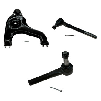 TRQ® - Front Passenger Side Lower Control Arm with Ball Joint and Tie Rod End Kit