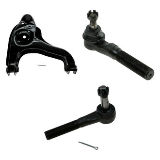 TRQ® - Front Passenger Side Lower Control Arm with Ball Joint and Tie Rod End Kit