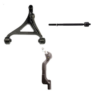 TRQ® - Front Passenger Side Lower Control Arm with Ball Joint and Tie Rod End Kit