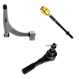 TRQ® - Front Passenger Side Lower Control Arm with Ball Joint and Tie Rod End Kit