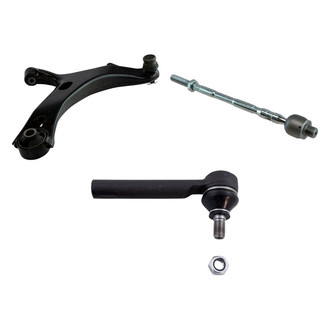 TRQ® - Front Passenger Side Lower Control Arm with Ball Joint and Tie Rod End Kit