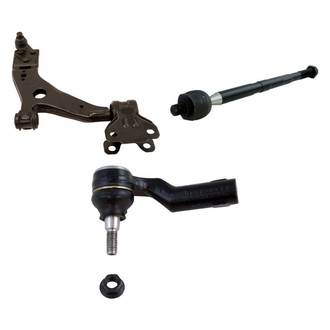 TRQ® - Front Passenger Side Lower Control Arm with Ball Joint and Tie Rod End Kit