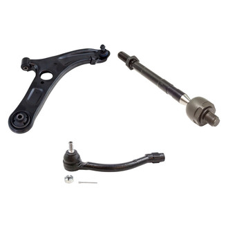 TRQ® - Front Passenger Side Lower Control Arm with Ball Joint and Tie Rod End Kit
