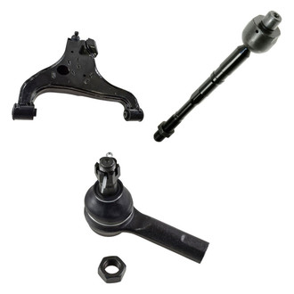 TRQ® - Front Passenger Side Lower Control Arm with Ball Joint and Tie Rod End Kit