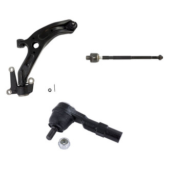 TRQ® - Front Passenger Side Lower Control Arm with Ball Joint and Tie Rod End Kit
