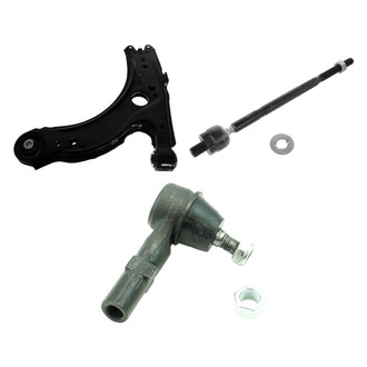 TRQ® - Front Passenger Side Lower Control Arm and Tie Rod End Kit