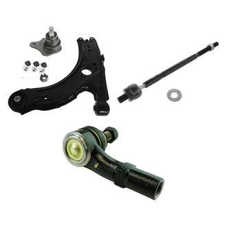TRQ® - Front Passenger Side Lower Control Arm and Tie Rod End Kit