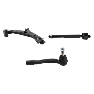TRQ® - Front Passenger Side Lower Control Arm with Ball Joint and Tie Rod End Kit