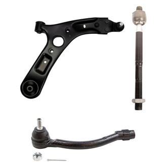 TRQ® - Front Passenger Side Lower Control Arm with Ball Joint and Tie Rod End Kit