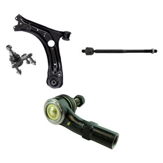 TRQ® - Front Passenger Side Lower Control Arm with Ball Joint and Tie Rod End Kit