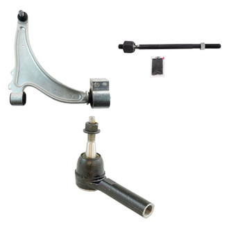 TRQ® - Front Passenger Side Lower Control Arm with Ball Joint and Tie Rod End Kit