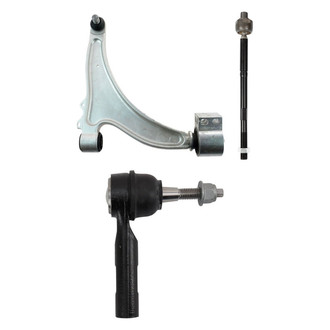 TRQ® - Front Passenger Side Lower Control Arm with Ball Joint and Tie Rod End Kit