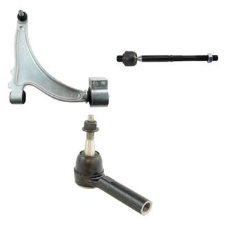 TRQ® - Front Passenger Side Lower Control Arm with Ball Joint and Tie Rod End Kit