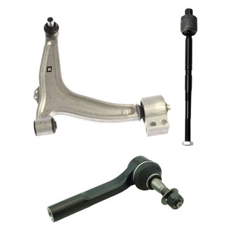 TRQ® - Front Passenger Side Lower Control Arm with Ball Joint and Tie Rod End Kit