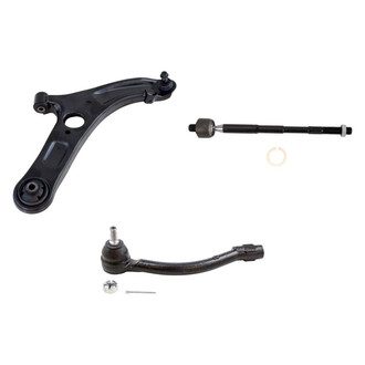 TRQ® - Front Passenger Side Lower Control Arm with Ball Joint and Tie Rod End Kit