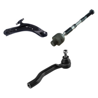 TRQ® - Front Passenger Side Lower Control Arm with Ball Joint and Tie Rod End Kit
