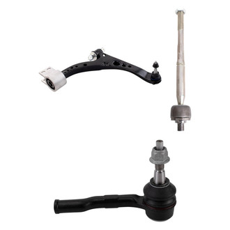 TRQ® - Front Passenger Side Lower Control Arm with Ball Joint and Tie Rod End Kit