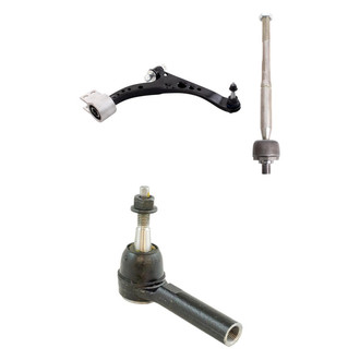 TRQ® - Front Passenger Side Lower Control Arm with Ball Joint and Tie Rod End Kit
