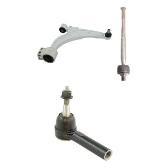TRQ® - Front Passenger Side Lower Control Arm with Ball Joint and Tie Rod End Kit