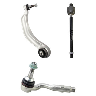 TRQ® - Front Passenger Side Lower Control Arm with Ball Joint and Tie Rod End Kit