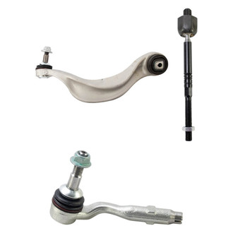 TRQ® - Front Passenger Side Lower Control Arm with Ball Joint and Tie Rod End Kit