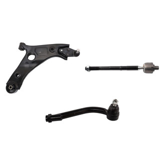TRQ® - Front Passenger Side Lower Control Arm with Ball Joint and Tie Rod End Kit
