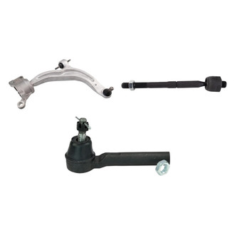 TRQ® - Front Passenger Side Lower Control Arm with Ball Joint and Tie Rod End Kit