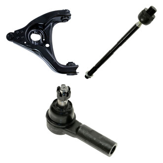 TRQ® - Front Passenger Side Lower Control Arm with Ball Joint and Tie Rod End Kit