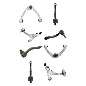 TRQ® - Front Lower and Upper Control Arm with Ball Joint and Tie Rod End Kit