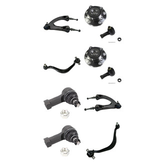 TRQ® - Front Lower and Upper Control Arm with Ball Joint and Tie Rod End Kit