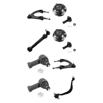TRQ® - Front Lower and Upper Control Arm with Ball Joint and Tie Rod End Kit