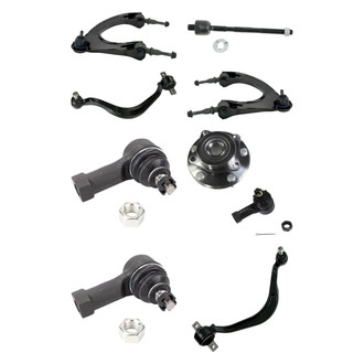 TRQ® - Front Lower and Upper Control Arm with Ball Joint and Tie Rod End Kit