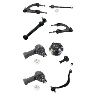 TRQ® - Front Lower and Upper Control Arm with Ball Joint and Tie Rod End Kit