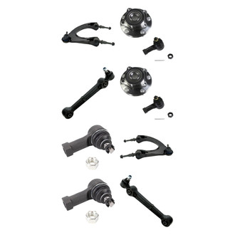TRQ® - Front Lower and Upper Control Arm with Ball Joint and Tie Rod End Kit