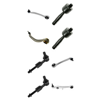 TRQ® - Front Lower and Upper Control Arm with Ball Joint and Tie Rod End Kit