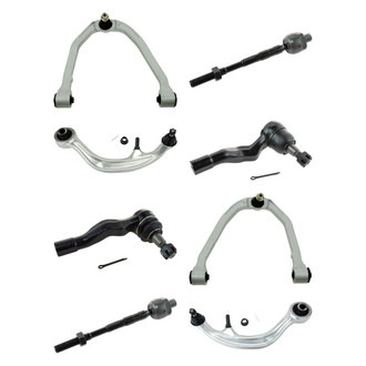TRQ® - Front Lower and Upper Control Arm with Ball Joint and Tie Rod End Kit